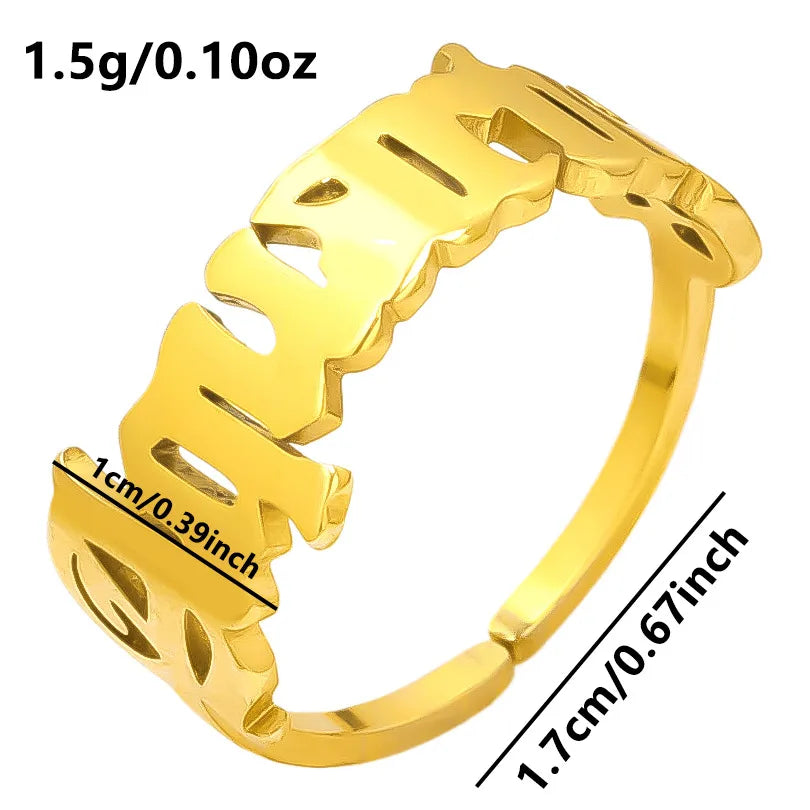 Wholesale Jewelry Simple Style Constellation 304 Stainless Steel 18K Gold Plated Polishing Rings