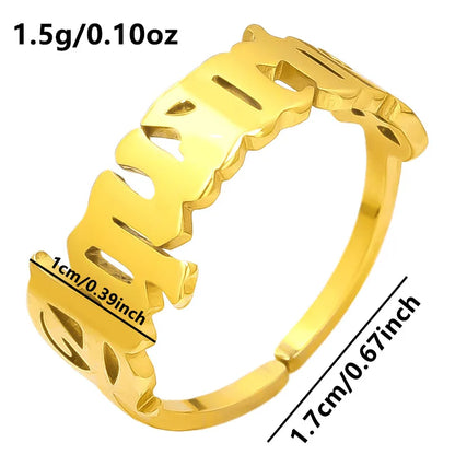 Wholesale Jewelry Simple Style Constellation 304 Stainless Steel 18K Gold Plated Polishing Rings