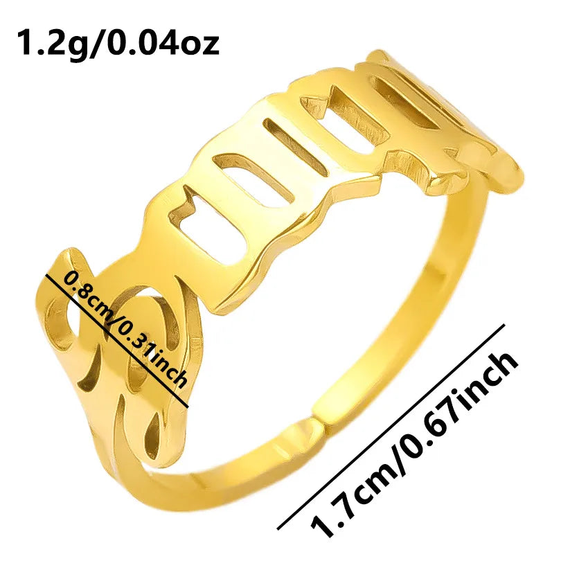 Wholesale Jewelry Simple Style Constellation 304 Stainless Steel 18K Gold Plated Polishing Rings