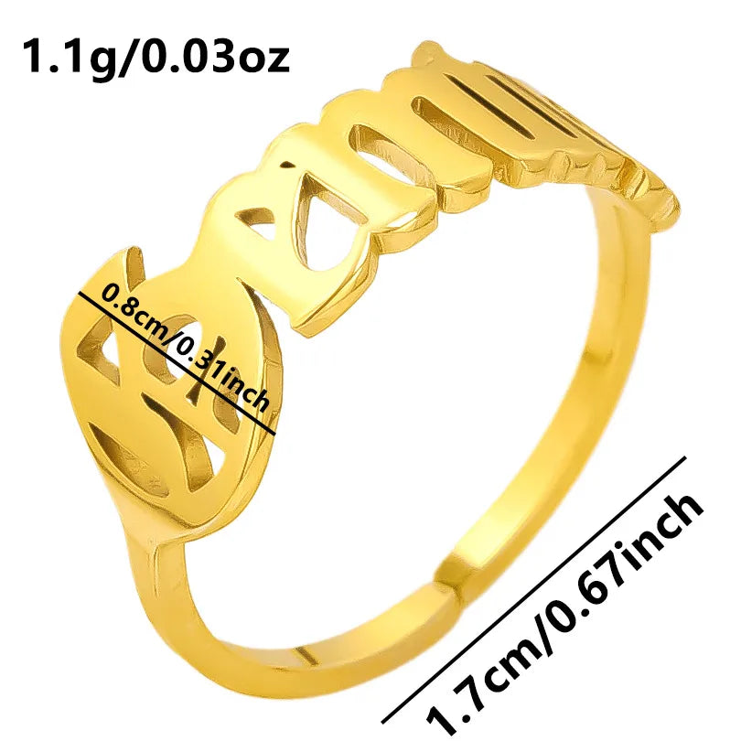 Wholesale Jewelry Simple Style Constellation 304 Stainless Steel 18K Gold Plated Polishing Rings