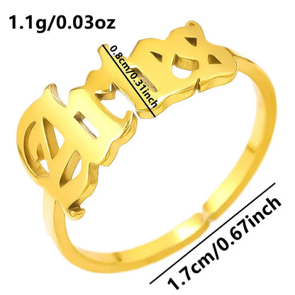 Wholesale Jewelry Simple Style Constellation 304 Stainless Steel 18K Gold Plated Polishing Rings