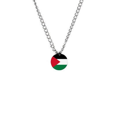 Wholesale Jewelry Simple Style Cool Style National Flag 304 Stainless Steel Pendant Necklace