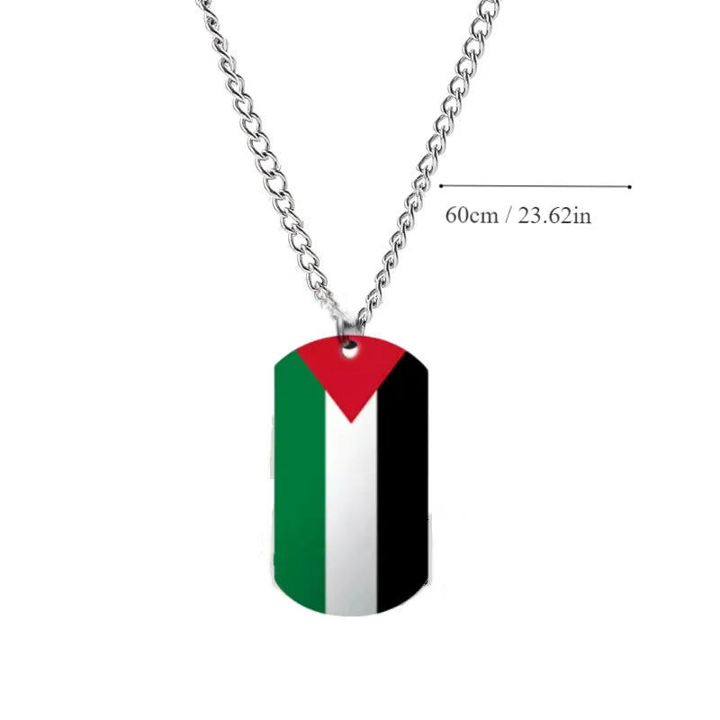 Wholesale Jewelry Simple Style Cool Style National Flag 304 Stainless Steel Pendant Necklace