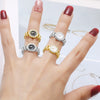 Wholesale Jewelry Simple Style Copper Electroplated Open Ring With Letters Numbers Text Pattern For Women