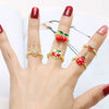 Wholesale Jewelry Simple Style Copper Fruit Pattern Electroplated Ring