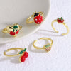 Wholesale Jewelry Simple Style Copper Fruit Pattern Electroplated Ring