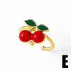 Wholesale Jewelry Simple Style Copper Fruit Pattern Electroplated Ring