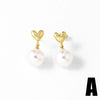 Wholesale Jewelry Simple Style Copper Heart Fruit Mushroom Electroplated Earrings