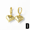 Wholesale Jewelry Simple Style Copper Heart Shape Pendant Earrings For Women 18K Gold Plated