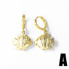 Wholesale Jewelry Simple Style Copper 18K Gold Plated Starfish Shell Fishtail Pendant Earrings For Women
