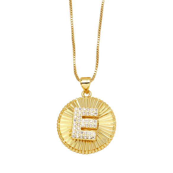 Wholesale Jewelry Simple Style Copper Letter Pendant Necklace With Electroplating And Clavicle Chain