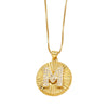 Wholesale Jewelry Simple Style Copper Letter Pendant Necklace With Electroplating And Clavicle Chain