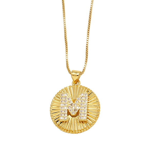 Wholesale Jewelry Simple Style Copper Letter Pendant Necklace With Electroplating And Clavicle Chain