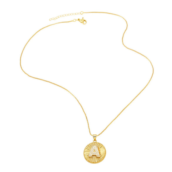 Wholesale Jewelry Simple Style Copper Letter Pendant Necklace With Electroplating And Clavicle Chain