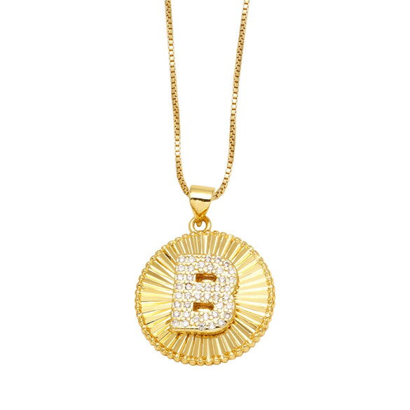 Wholesale Jewelry Simple Style Copper Letter Pendant Necklace With Electroplating And Clavicle Chain