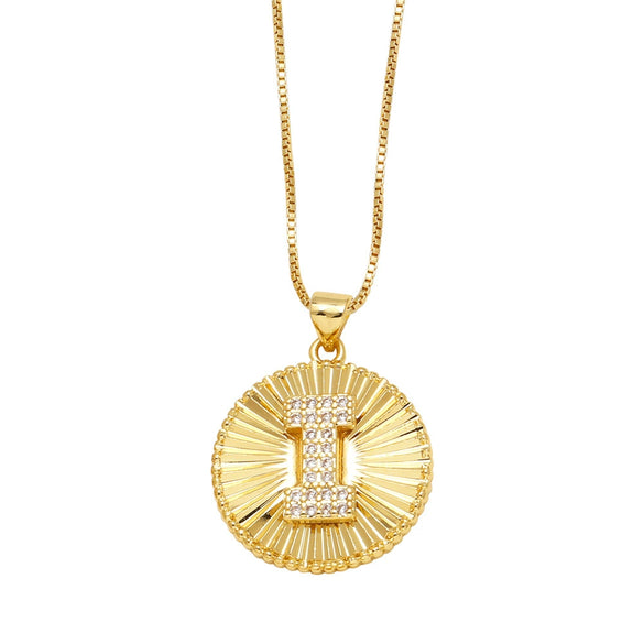 Wholesale Jewelry Simple Style Copper Letter Pendant Necklace With Electroplating And Clavicle Chain
