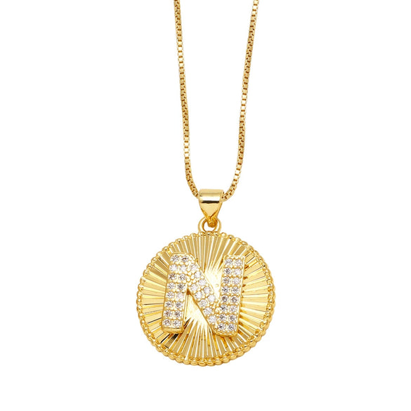Wholesale Jewelry Simple Style Copper Letter Pendant Necklace With Electroplating And Clavicle Chain