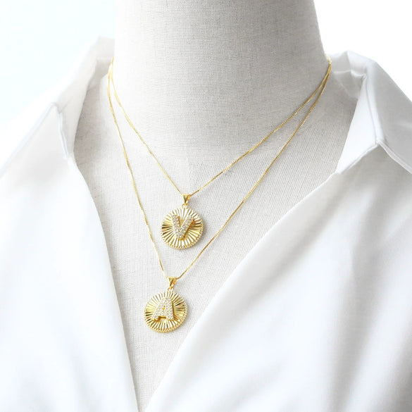 Wholesale Jewelry Simple Style Copper Letter Pendant Necklace With Electroplating And Clavicle Chain