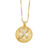 Wholesale Jewelry Simple Style Copper Letter Pendant Necklace With Electroplating And Clavicle Chain