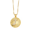 Wholesale Jewelry Simple Style Copper Letter Pendant Necklace With Electroplating And Clavicle Chain