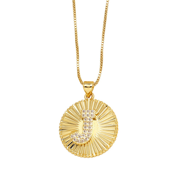 Wholesale Jewelry Simple Style Copper Letter Pendant Necklace With Electroplating And Clavicle Chain
