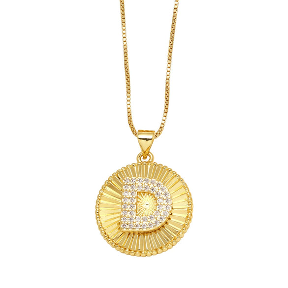 Wholesale Jewelry Simple Style Copper Letter Pendant Necklace With Electroplating And Clavicle Chain