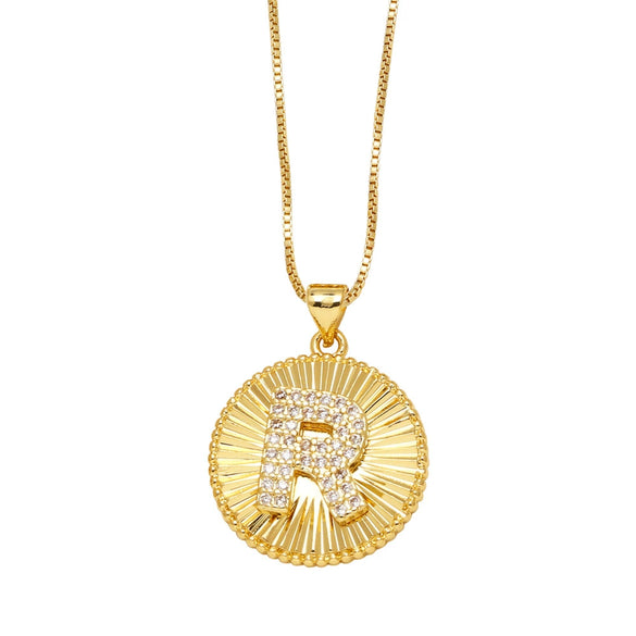 Wholesale Jewelry Simple Style Copper Letter Pendant Necklace With Electroplating And Clavicle Chain