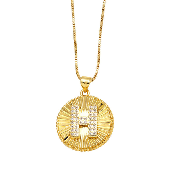 Wholesale Jewelry Simple Style Copper Letter Pendant Necklace With Electroplating And Clavicle Chain