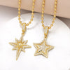 Wholesale Jewelry Simple Style Copper Star Pendant Necklace Gold Plated Ball Chain