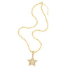 Wholesale Jewelry Simple Style Copper Star Pendant Necklace Gold Plated Ball Chain