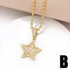 Wholesale Jewelry Simple Style Copper Star Pendant Necklace Gold Plated Ball Chain