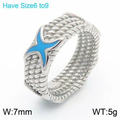 Wholesale Jewelry Simple Style Cross 304 Stainless Steel 18K Gold Plated Plating Rings