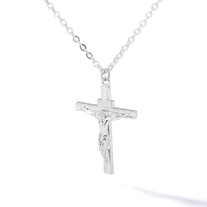 Wholesale Jewelry Simple Style Cross 304 Stainless Steel Copper Pendant Necklace