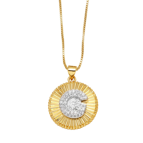 Wholesale Jewelry Simple Style Cross Copper Real Gold Plated Necklace