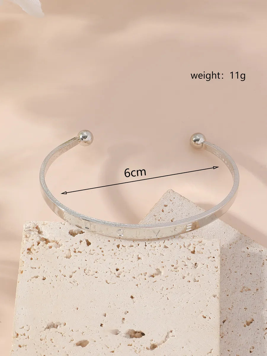 Simple Style Cross Heart Shape Knot Alloy Iron Plating Women'S Bangle