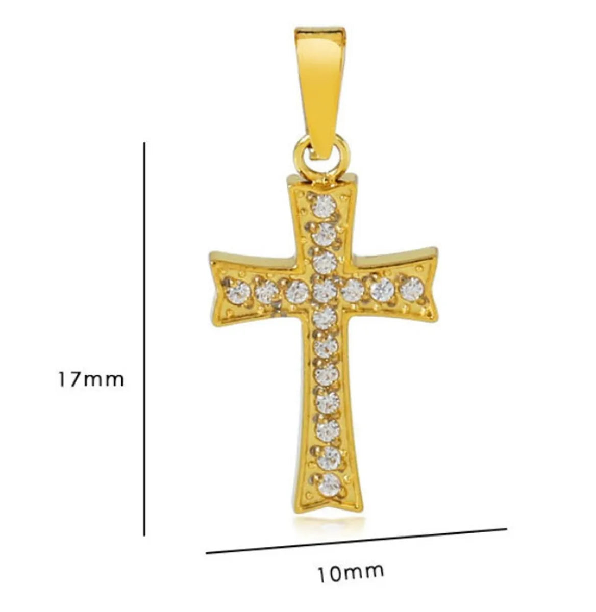 Wholesale Jewelry Simple Style Cross Titanium Steel Zircon 18K Gold Plated Plating