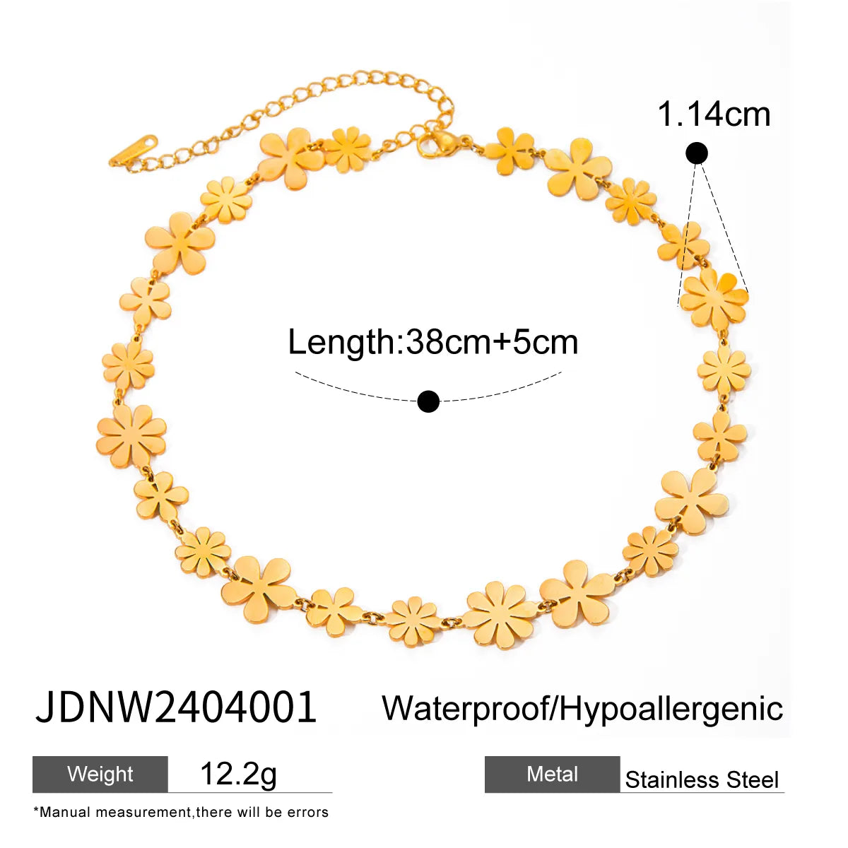 Wholesale Jewelry Simple Style Daisy 304 Stainless Steel 18K Gold Plated Anklet