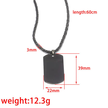 Wholesale Jewelry Simple Style Dog Tag Titanium Steel Plating Pendant Necklace