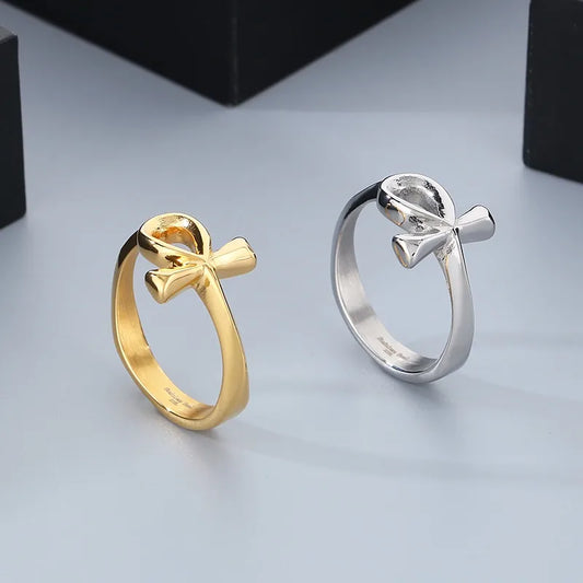 Wholesale Jewelry Simple Style Egypt Solid Color 304 Stainless Steel 18K Gold Plated Rings