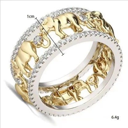 Wholesale Jewelry Simple Style Elephant Alloy Rhinestones Plating Inlay Rings