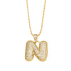 Wholesale Jewelry Simple Style English Letter Copper Pendant Ochain Necklace With Electroplating And Inlaid Zircon