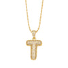 Wholesale Jewelry Simple Style English Letter Copper Pendant Ochain Necklace With Electroplating And Inlaid Zircon