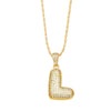 Wholesale Jewelry Simple Style English Letter Copper Pendant Ochain Necklace With Electroplating And Inlaid Zircon
