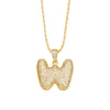 Wholesale Jewelry Simple Style English Letter Copper Pendant Ochain Necklace With Electroplating And Inlaid Zircon