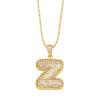 Wholesale Jewelry Simple Style English Letter Copper Pendant Ochain Necklace With Electroplating And Inlaid Zircon