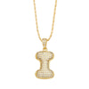 Wholesale Jewelry Simple Style English Letter Copper Pendant Ochain Necklace With Electroplating And Inlaid Zircon