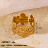 Wholesale Jewelry Simple Style Flower 304 Stainless Steel Plating Open Rings
