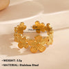 Wholesale Jewelry Simple Style Flower 304 Stainless Steel Plating Open Rings