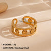 Wholesale Jewelry Simple Style Flower 304 Stainless Steel Plating Open Rings