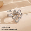 Wholesale Jewelry Simple Style Flower 304 Stainless Steel Plating Open Rings